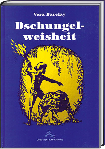 Bucover Blau mit gelben Kreis, in dem ein Junge mit einer Fackel steht und vor ihm ein Tiger