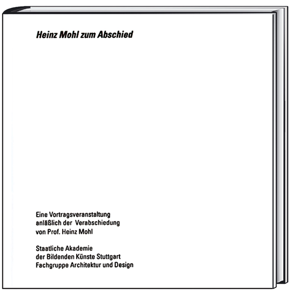 Buchtitel "Heinz Mohl zum Abschied"