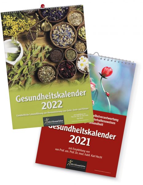 Kalendercover-Bild der verschiedenen Gesundheitskalendern der letzten Jahre